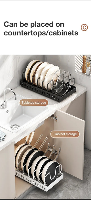Pull-Out Kitchen Organiser — Pots, Pans & Lids, Ready-to-Use Rack