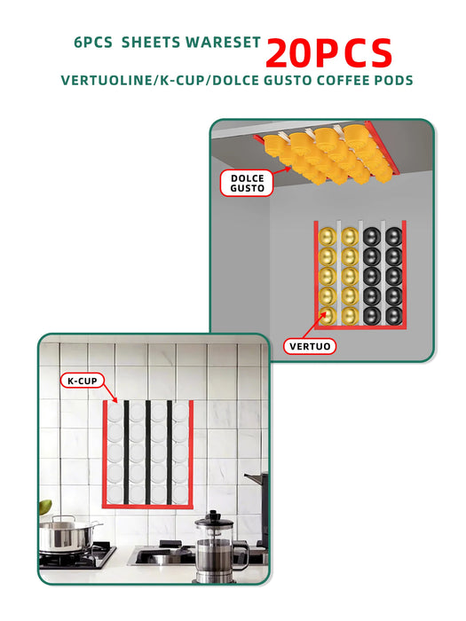Wall‑mount Coffee Pod Organiser — Under‑cabinet Capsule Holder