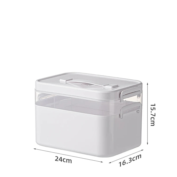 Large Portable Multi‑Tier Medical Storage Box — Plastic Medicine Cabinet