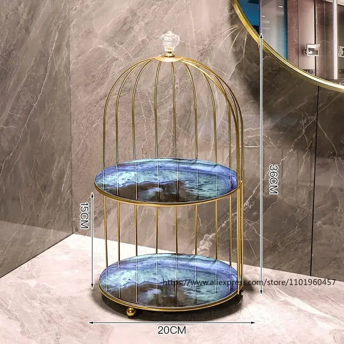 Metal Makeup Organiser – Multi-Shelf Cosmetic Storage for Vanity & Bathroom