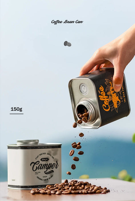 Sealed Coffee Bean Jar – Tinplate Storage, Moisture-Proof (Single or 2‑Pack)