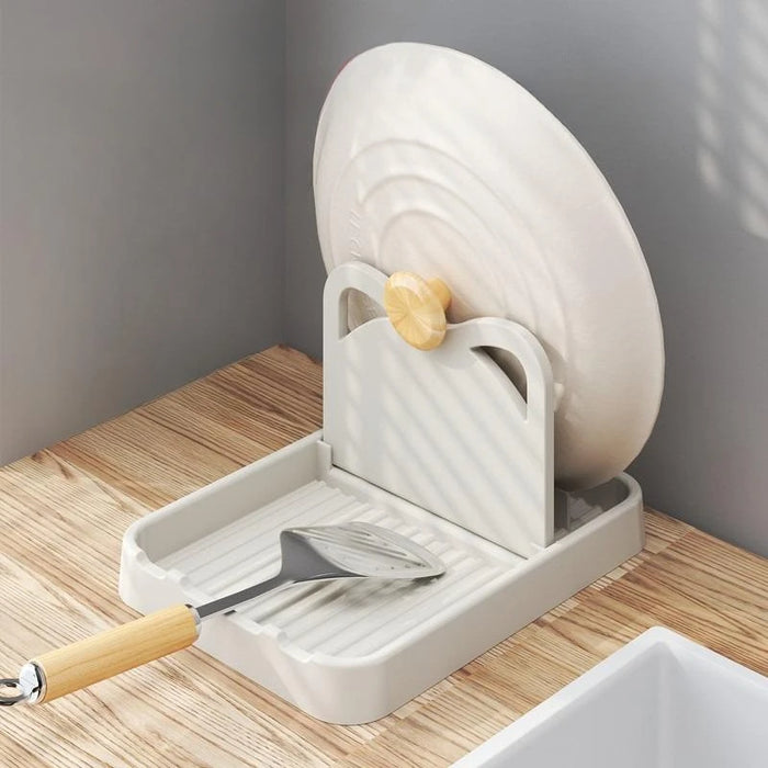 Spoon, Spatula & Lid Rest Rack – Compact Pan Lid Holder for Kitchen
