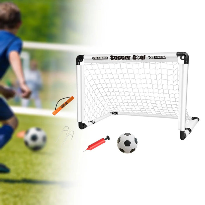 Foldable Kids Football Goal with Ball, Pump & Ground Pegs