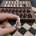 Imitation Qing Bing Chess Set — Resin Pieces on Leather Board, 28×28 cm (11 inch)