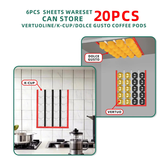 Wall‑mount Coffee Pod Organiser — Under‑cabinet Capsule Holder