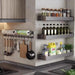 Stainless Steel Double-Rod Kitchen Rack — Spoon Holder & Kitchen Roll Dispenser