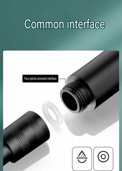 8-Mode High-Pressure Black Handheld Shower Head — Water-Saving, Fall-Resistant