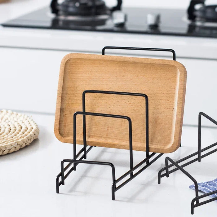 Iron Art Multi-Layer Kitchen Rack — Space-Saving Cutting Board & Lid Organiser
