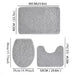 3-piece Microfibre Bath Mat Set — Absorbent, Non-slip, Stone Pattern