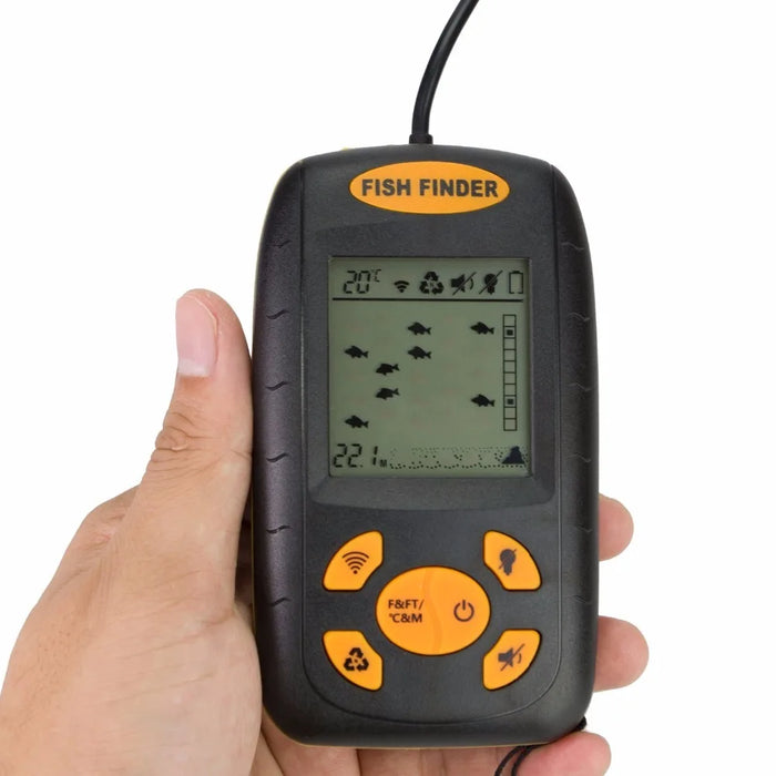 Portable Sonar Fish Finder – Handheld Fishfinder with 100m Depth & Backlit LCD