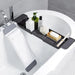 Expandable Drain Bath Shelf Caddy Tray — Plastic Bathtub Organiser (White/Black)