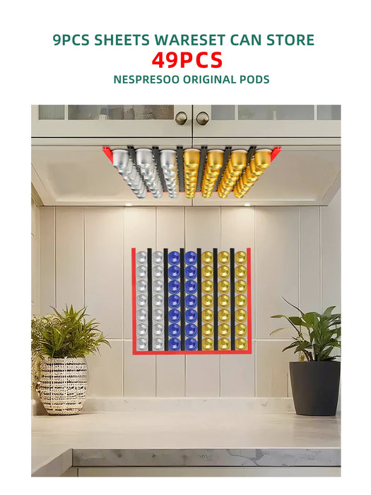 Wall‑mount Coffee Pod Organiser — Under‑cabinet Capsule Holder