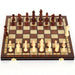 Magnetic Wooden Chess, Checkers & Backgammon Set — Foldable Travel Board with Extra Queens