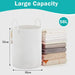 Large Tall Woven Storage Basket – Foldable Cotton Rope Laundry Hamper
