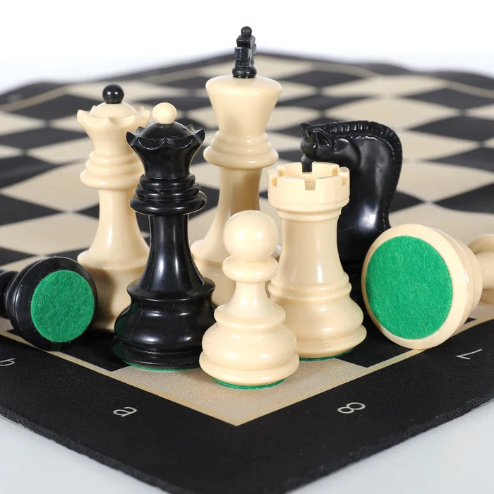 20-inch Portable Folding Chess Set with Weighted Pieces — Tournament Grade