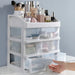Transparent Cosmetic & Jewellery Organiser — 3 Drawer, 4-Layer Plastic Storage