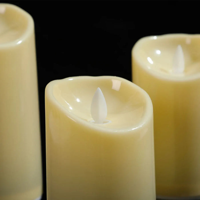 Flameless USB Moving Wick Candles with Remote — Rechargeable Decorative Pillars
