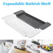 Extendable Bathtub Tray – Single‑Tier Corner Bathroom Shelf (Plastic)