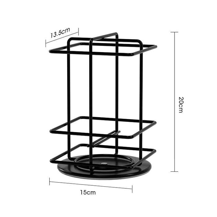 40‑Pod VertuoLine Carousel Pod Holder — 360° Rotating Wire Stand, Black