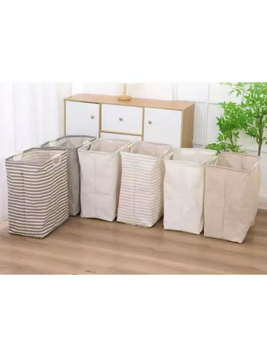 Collapsible Cotton Laundry Hamper with Handles — Large Capacity