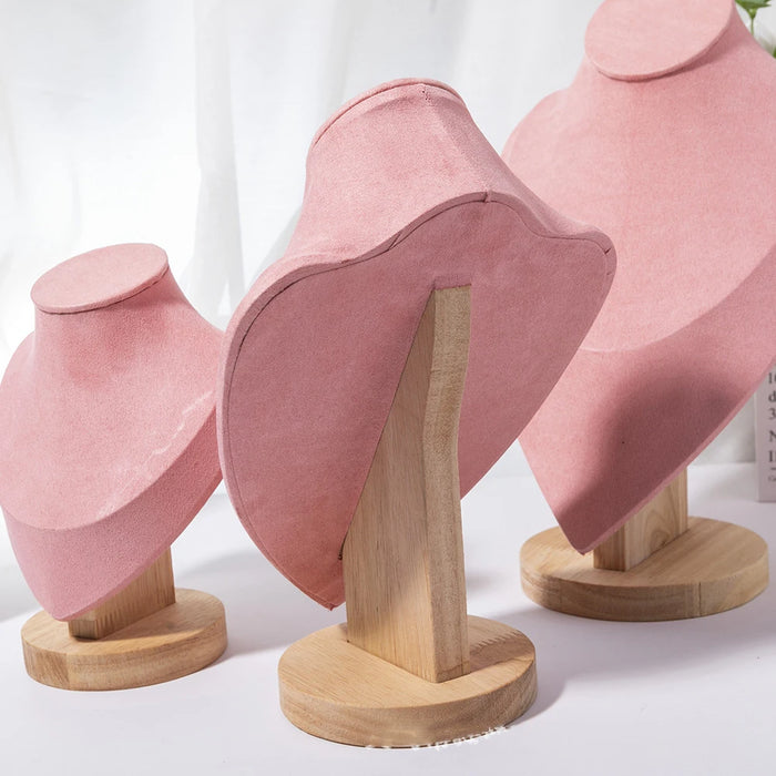 Wooden Mannequin Bust Necklace Display Stand — Portrait Jewellery Holder (S/M/L)