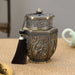 Metal Tea Caddy – Large Bronze Storage Can for Tea, Coffee & Sugar (15x6cm)