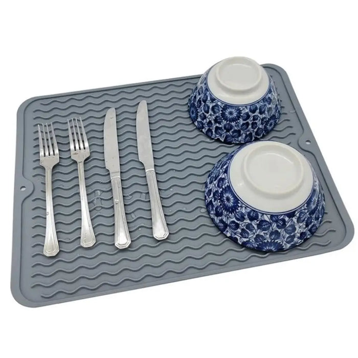 Foldable Silicone Drying Mat — Heat-resistant, Anti-slip Kitchen Drain Mat