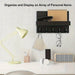 Wooden Wall-Mounted Key Holder with Mail Organiser | 5 Hooks (Dark Khaki/Black)