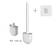 Wall-mounted Silicone Toilet Brush & Holder — Long Non-slip Handle, Ventilated Case, No-drill Fit