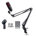 Extendable Scissor-Arm Microphone Boom Stand with Table Clamp & Adapter