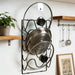 5-Tier Wall-Mounted Pot Lid Rack — Stainless Steel, Foldable, Space-Saving