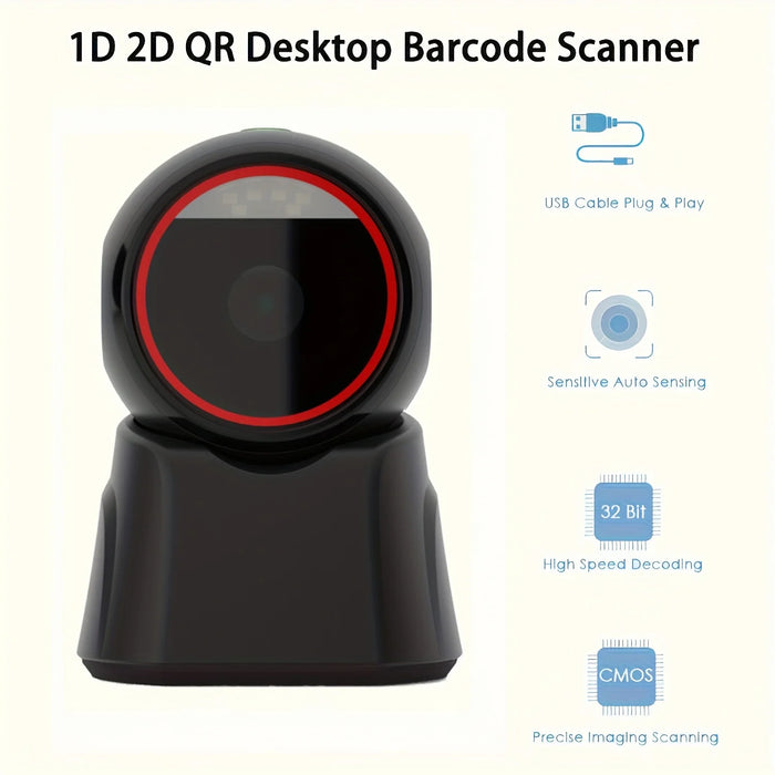 X11 Desktop 2D Omnidirectional Barcode Scanner (USB) – Hands‑free 1D/2D Reader