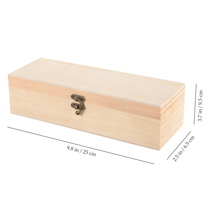 Four-Compartment Unfinished High-Grade Wood Tea & Keepsake Box