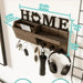 Rustic Wooden Wall-Mounted Organiser with Shelf and 7 Hooks
