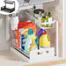 2-Tier Pull-Out Under-Sink Storage Rack – Sliding Cupboard Organiser