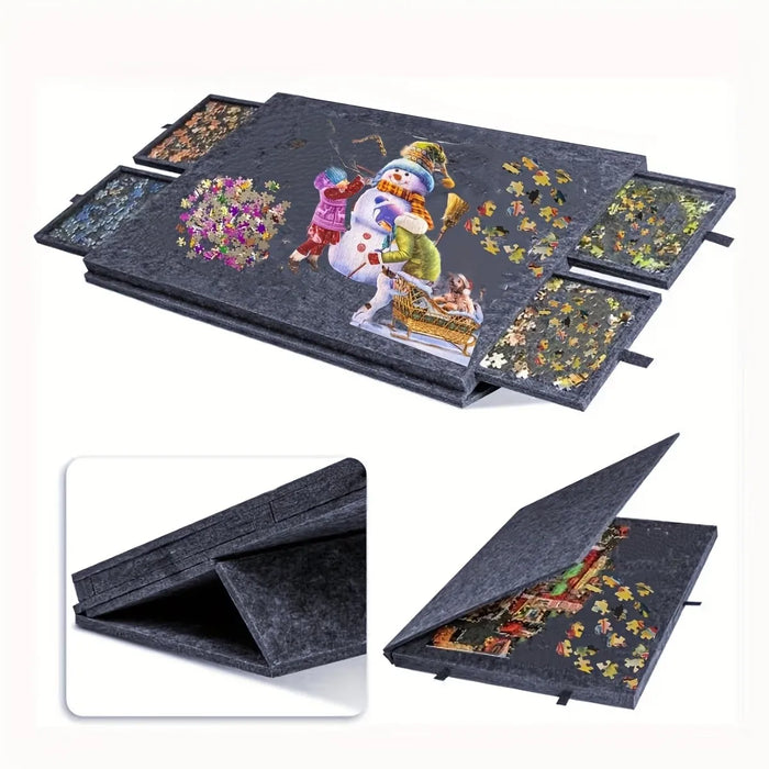 Large Felt Puzzle Table with 6 Drawers — Fits 1000-piece Puzzles