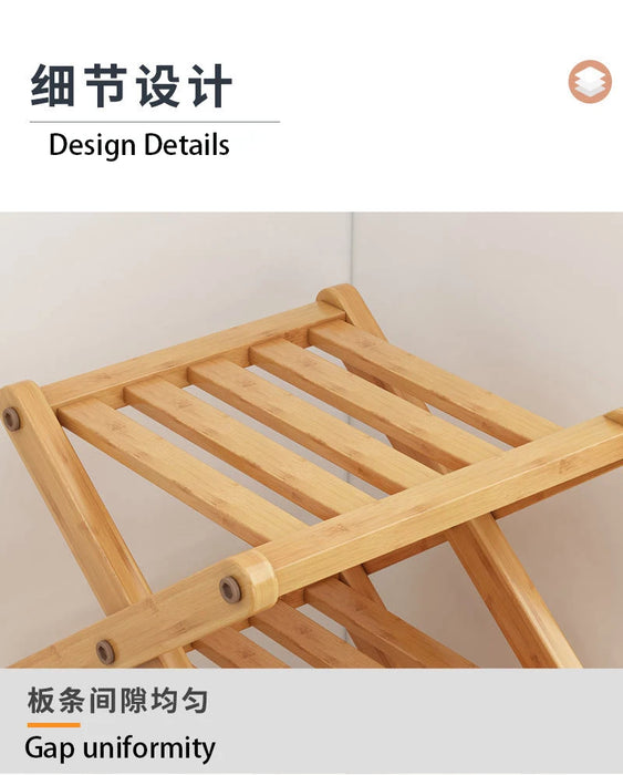 Bamboo Installation-Free Shoe Rack — 2 to 6 Tier Foldable Storage Shelf
