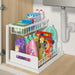 2-Tier Sliding Under-Sink Organiser – Rustproof Metal Storage for Kitchen & Bathroom Cabinets
