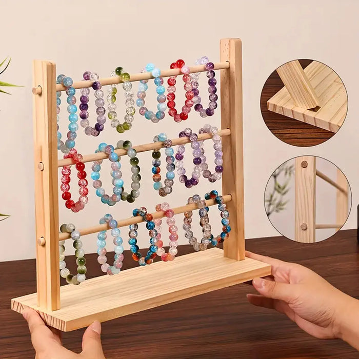 Pine Jewellery Storage Rack – Desktop Bracelet & Watch Display (2/3/4 tiers)