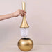 Long‑Handled Toilet Brush with Base Holder — Non‑Scratch Bathroom Brush, Gold or Silver