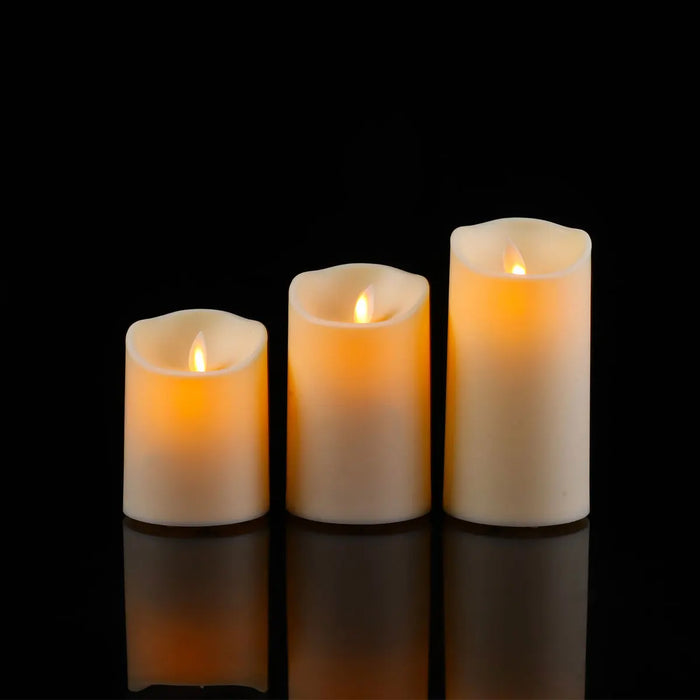 Flameless USB Moving Wick Candles with Remote — Rechargeable Decorative Pillars