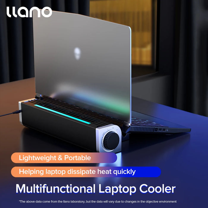 Llano Laptop Cooling Fan & Adjustable Stand — USB Powered for 4–21 inch Laptops