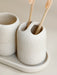 5‑Piece Bathroom Accessory Set — Dispenser, Toothbrush Holder, Tumbler, Tray & Soap Dish (Beige or Grey)