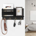 Wooden Wall-Mounted Key and Mail Holder — Rustic Letter Sorter with 4 Hooks