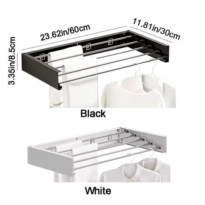 Carbon Steel Invisible Wall-Mounted Clothes Drying Rack — 60cm Hidden Foldable, Heavy-Duty