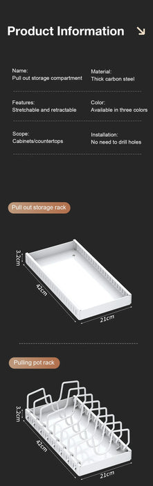 Pull-Out Kitchen Organiser — Pots, Pans & Lids, Ready-to-Use Rack