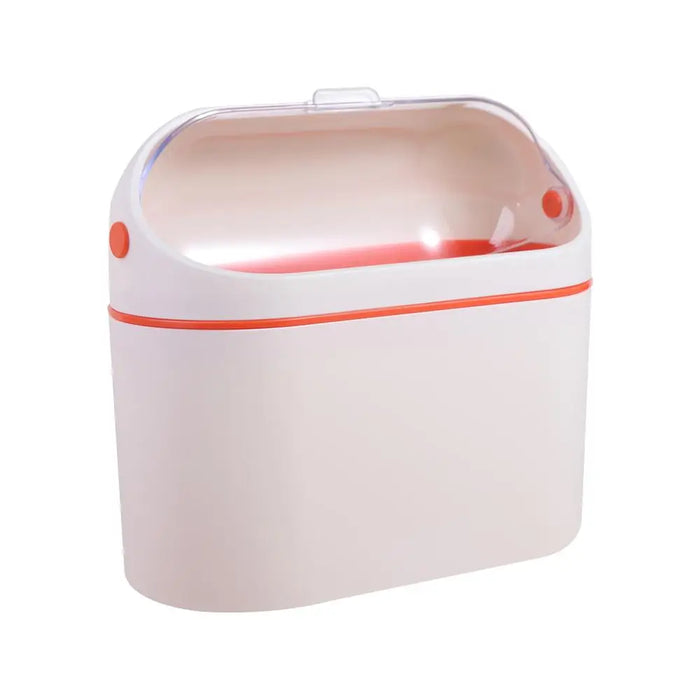 Mini Desktop Compost Bin – Hanging Countertop Rubbish Bucket (Orange / Navy)