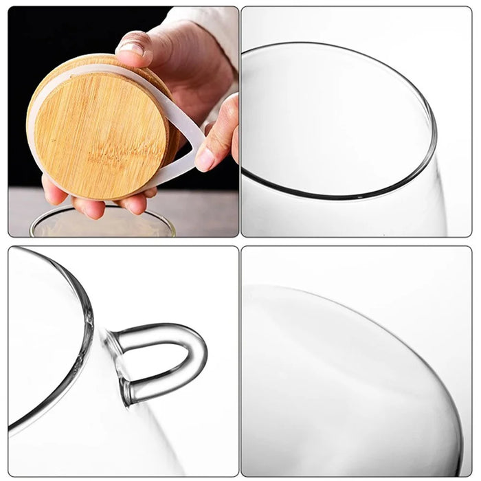Airtight Glass Storage Jar with Bamboo Lid — 350 / 600 / 1000ml