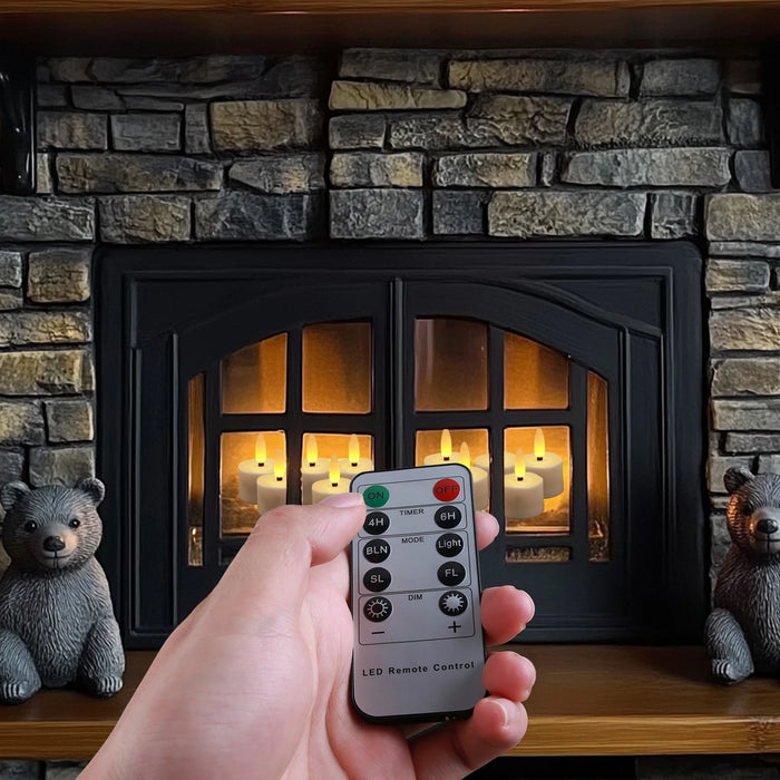 Rechargeable Flameless LED Tea Lights with Remote & Timer — 3D Flicker, 2700K