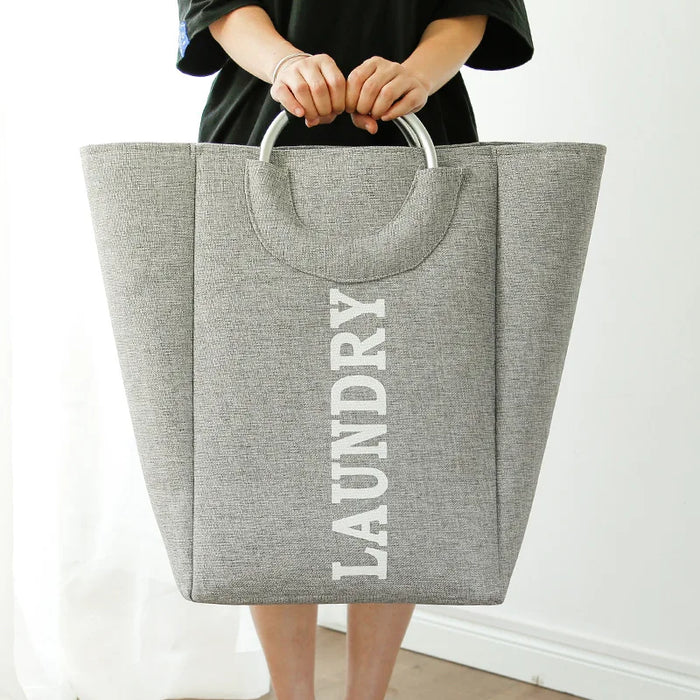 Collapsible Linen Laundry Basket – Waterproof Foldable Hamper with Handles (CT2000)